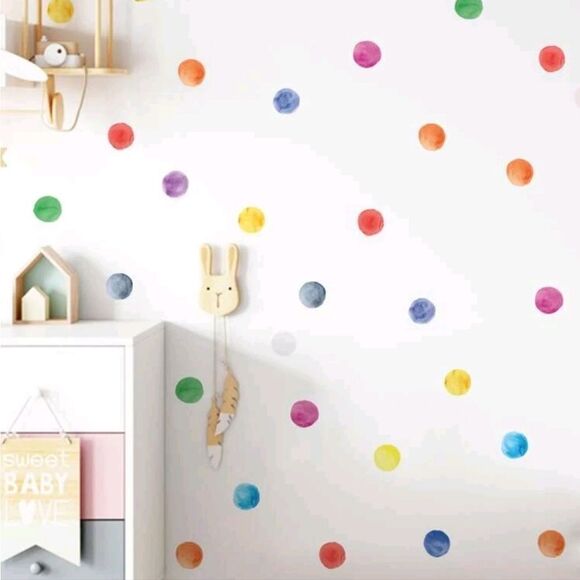 Rainbow Polka Dot Wall Stickers - Picture 9 of 9